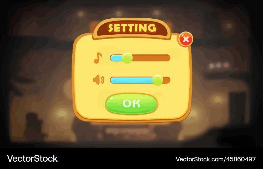 Komplettes Set von Level-Taste Spiel ui Pop-up-Symbol vektorbild