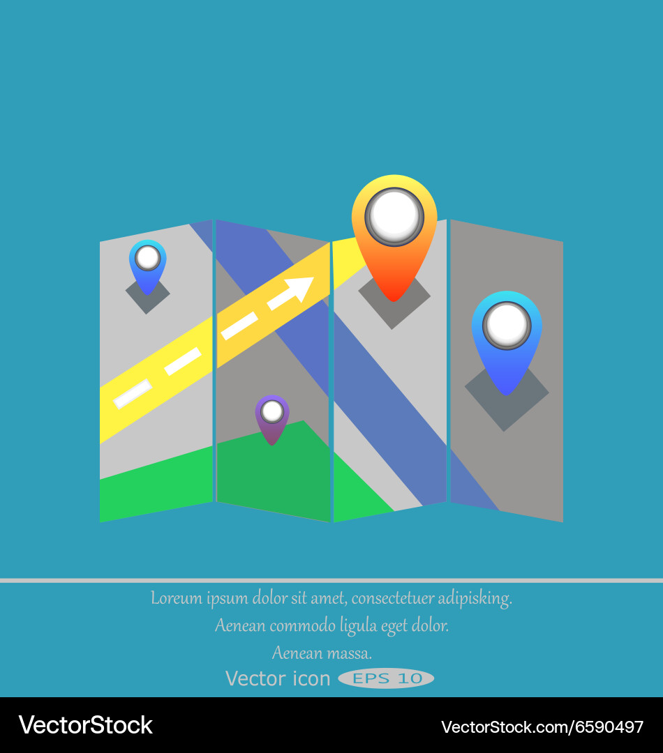 Label on the map vector image