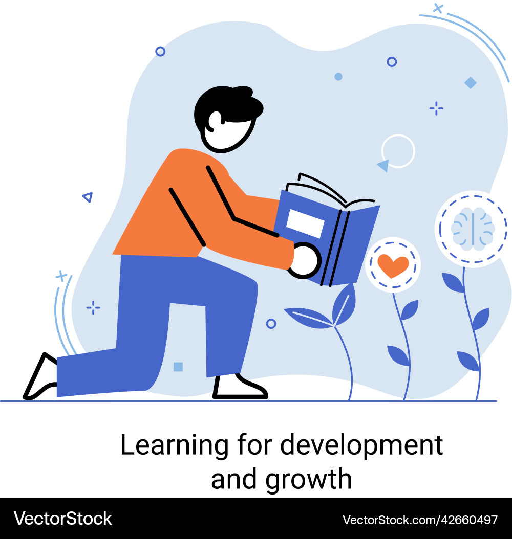 Learning for development and growth self-learning Learning for development and growth self-learning vector image
