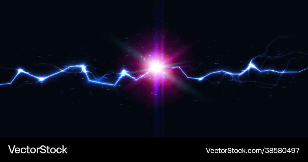 Lightning strike collision thunder flash battle Vector Image