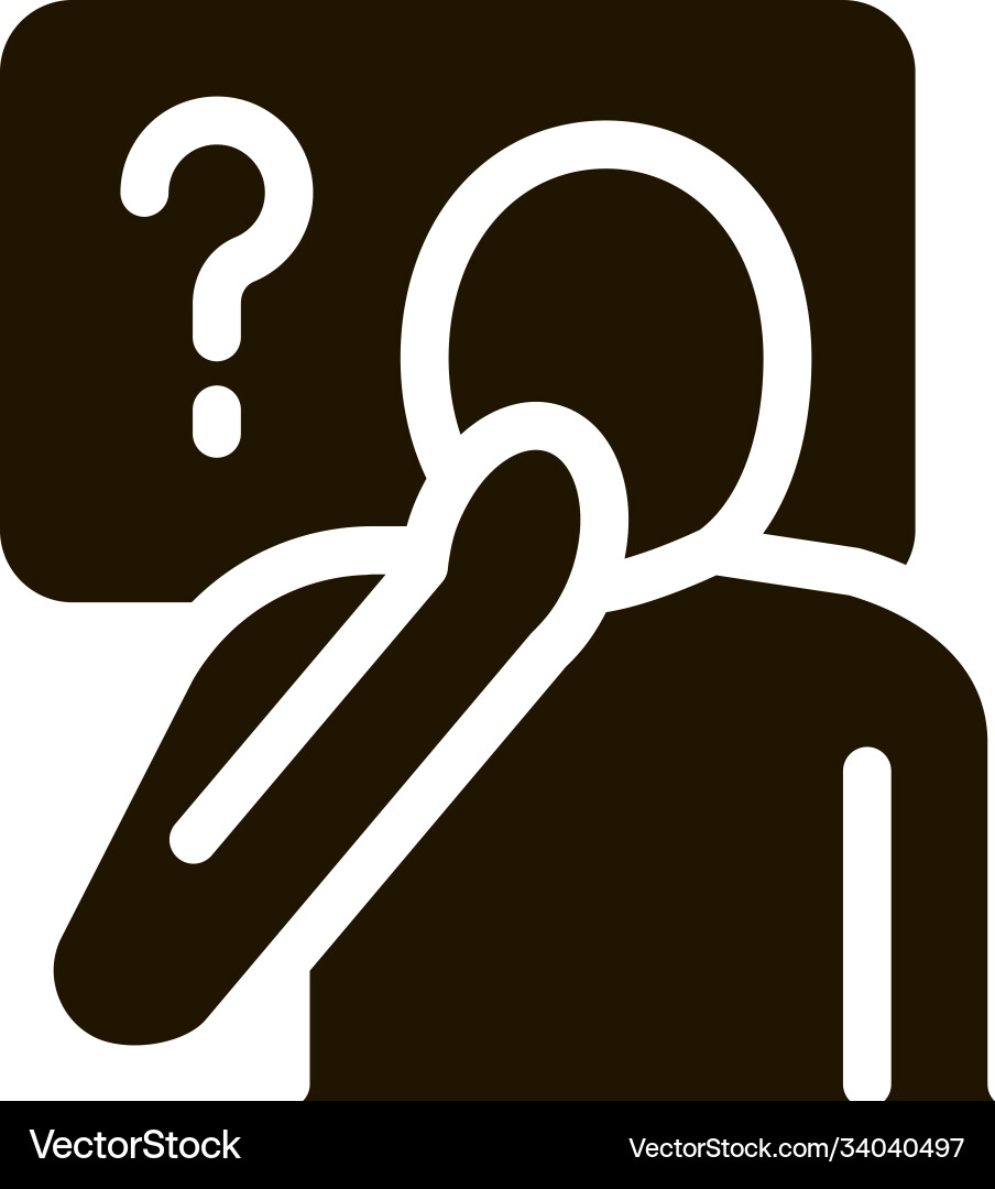 Man question mark frame icon Man question mark frame icon vector image