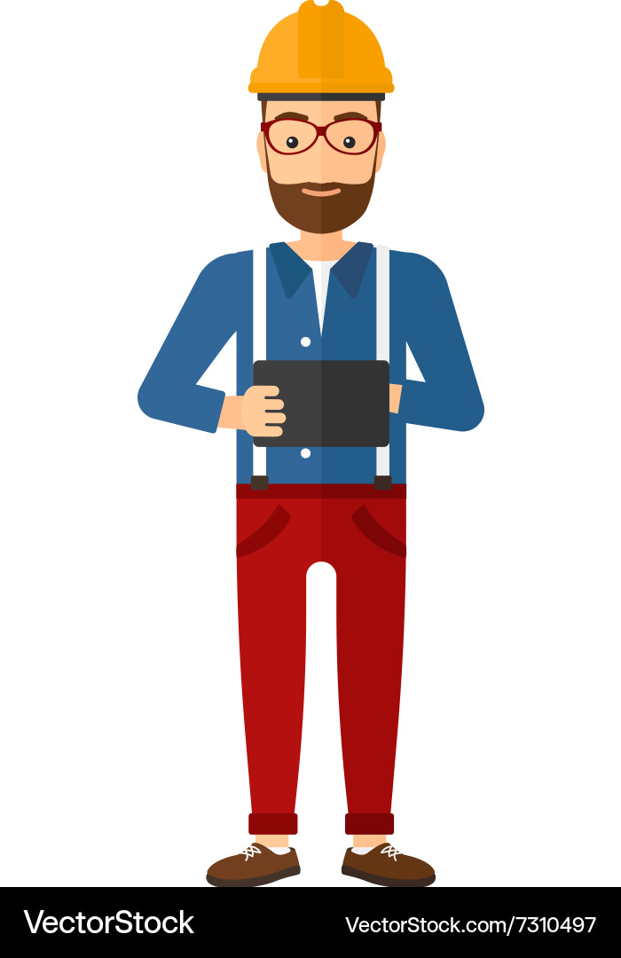 Man with Tablet Vector Image