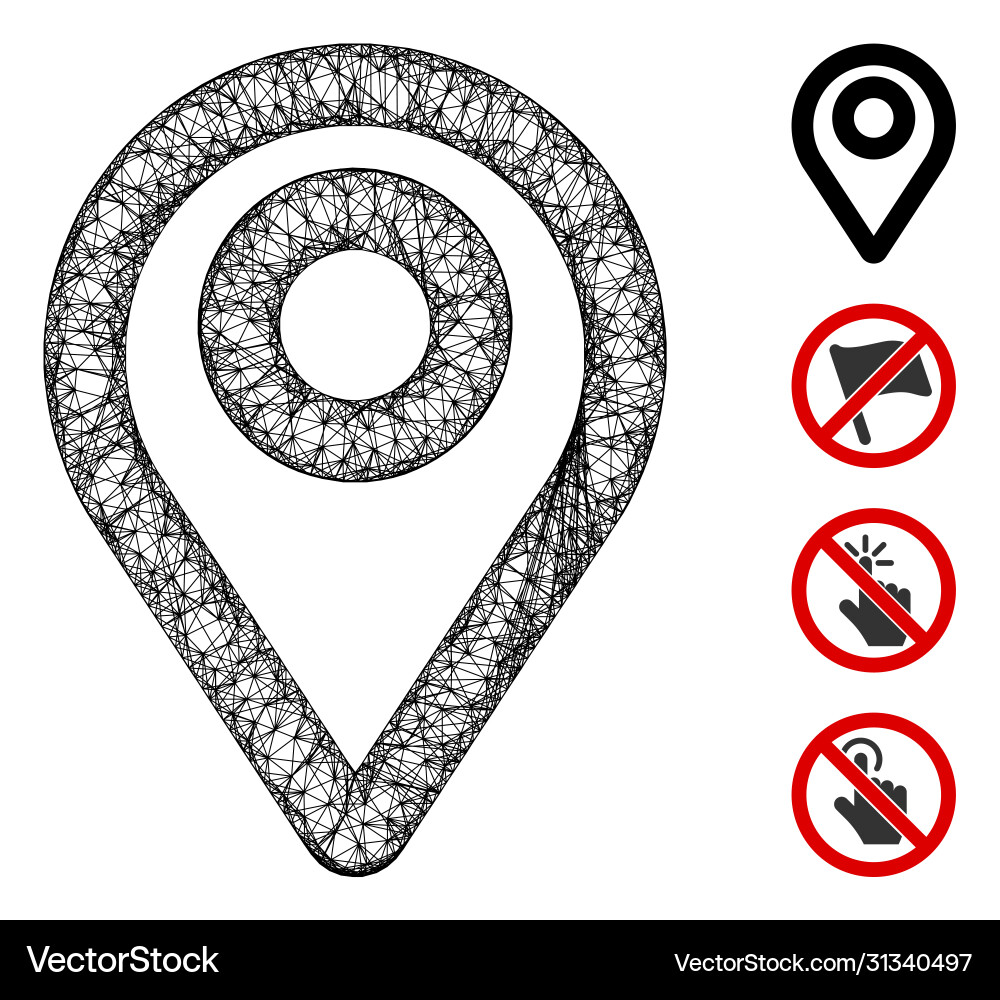 Map pointer web mesh Map pointer web mesh vector image