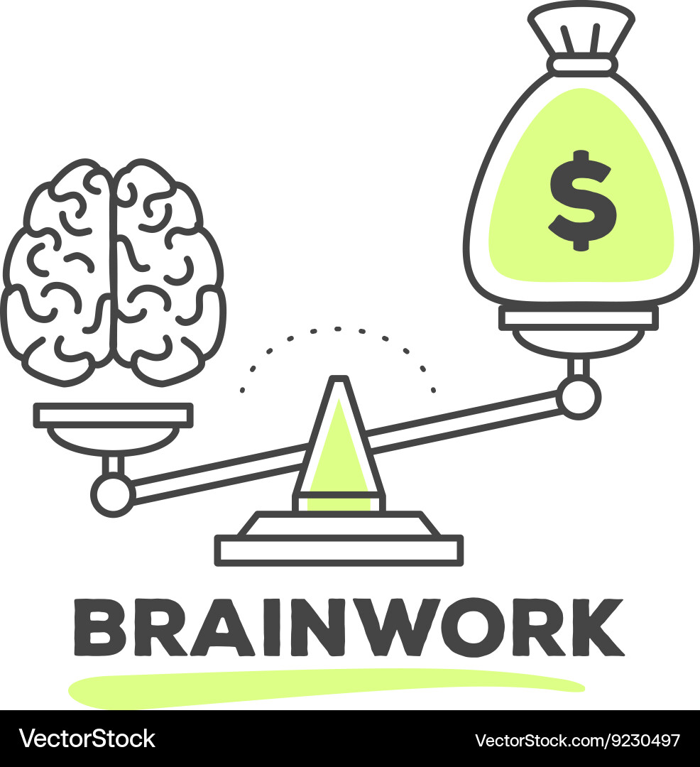 Mechanism to compare value of brainwork vector image