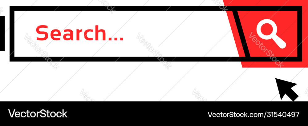 Modern Search Bar Click Cursor vector image
