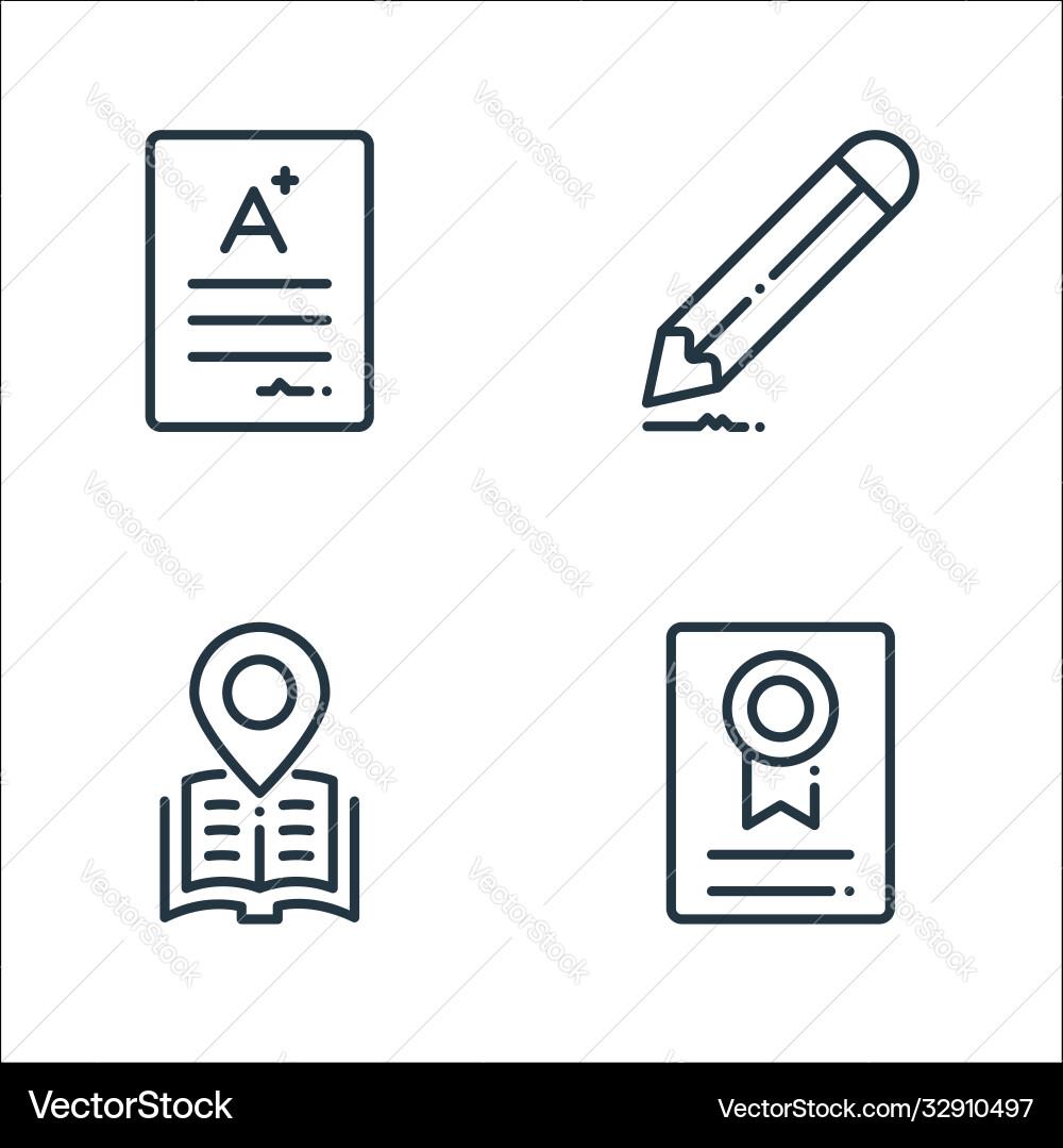Online learning line icons linear set quality Online learning line icons linear set quality vector image