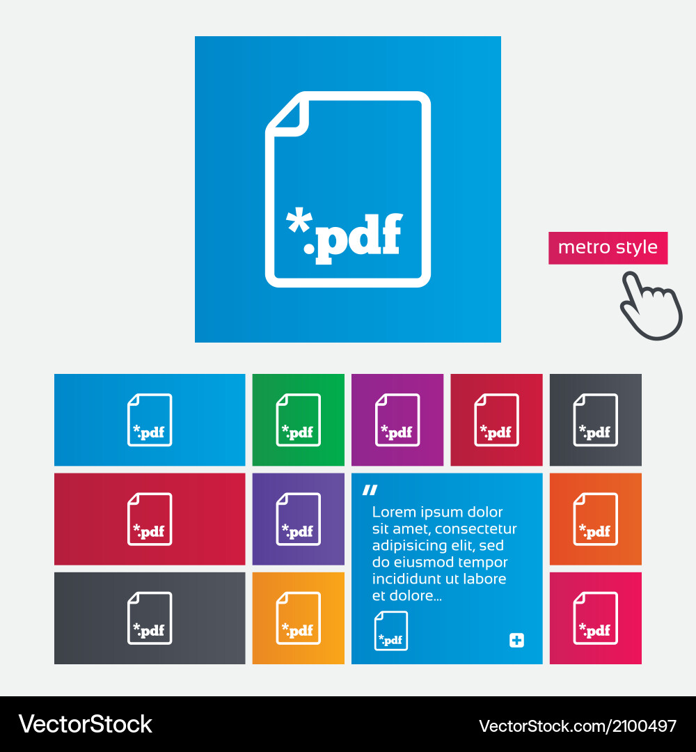 Pdf file document icon download button Vector Image