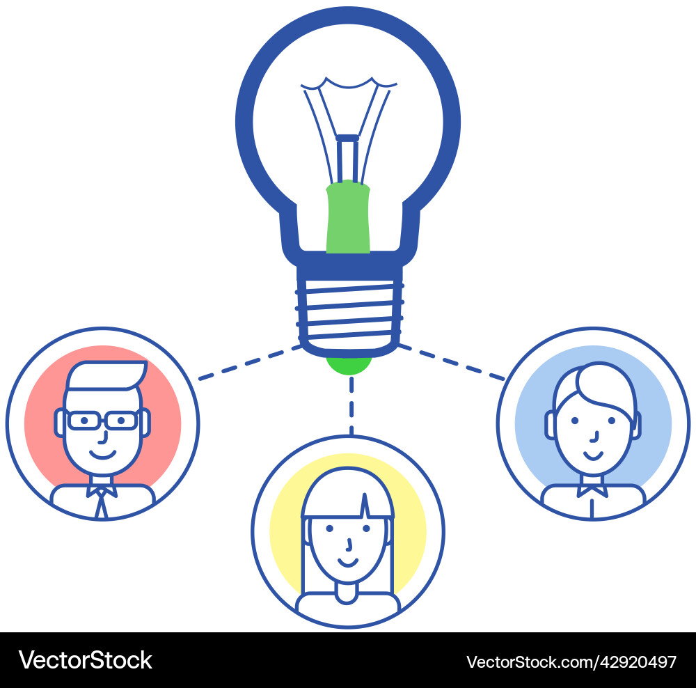 People create idea of new project searching People create idea of new project searching vector image