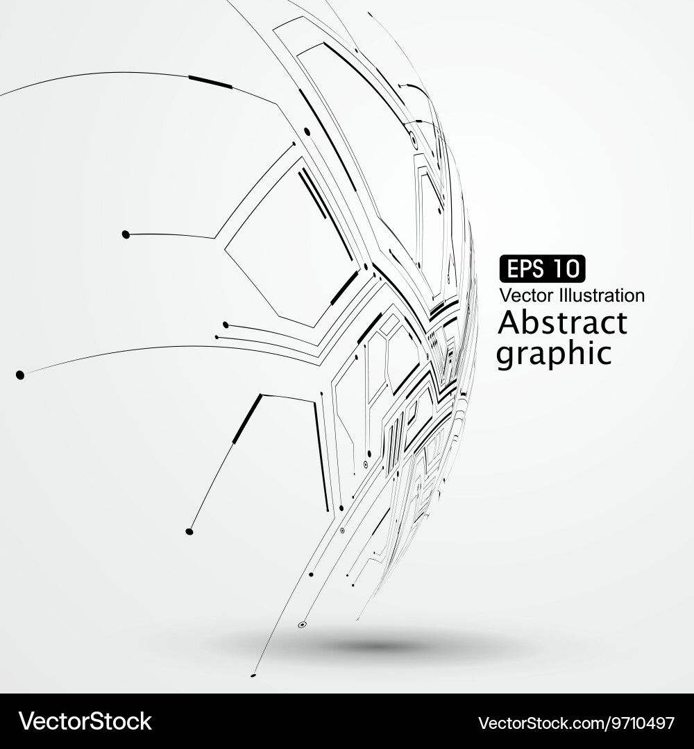 Point and line constructed the sphere wireframe vector image