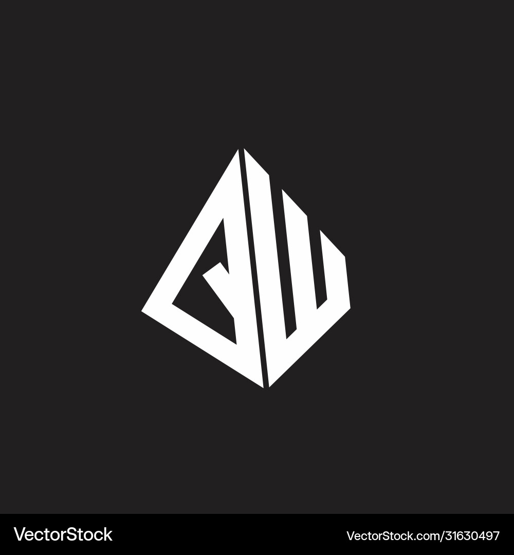Qw logo monogram with standout triangle shape Qw logo monogram with standout triangle shape Vector Image