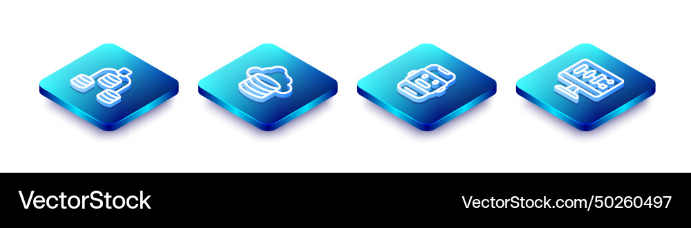 Set isometric line server data cloud database Set isometric line server data cloud database vector image