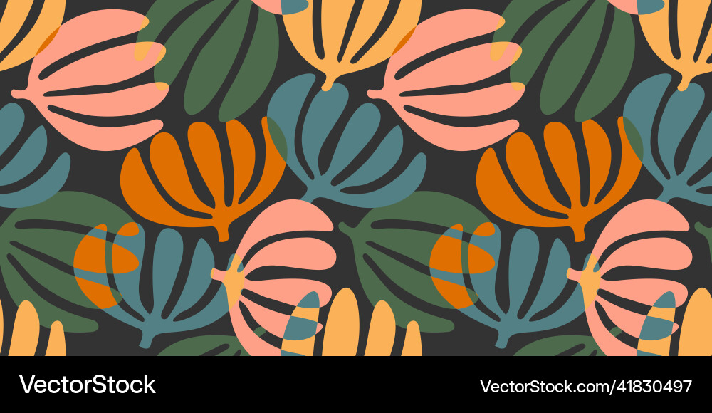Simple seamless pattern with abstract leaves Simple seamless pattern with abstract leaves vector image