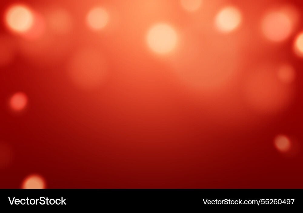 Warm red bokeh lights on a gradient background Vector Image