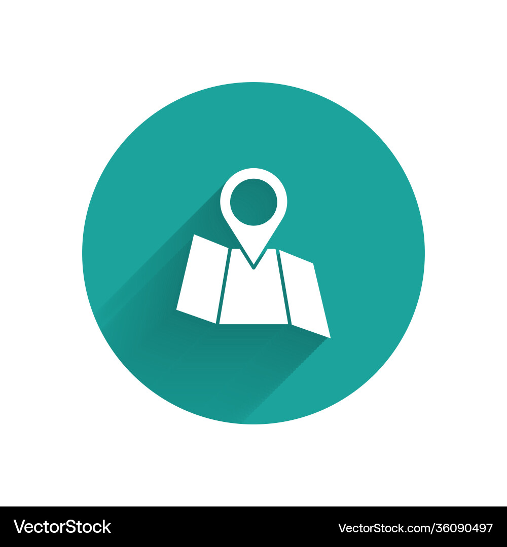 White folded map with location marker icon White folded map with location marker icon vector image