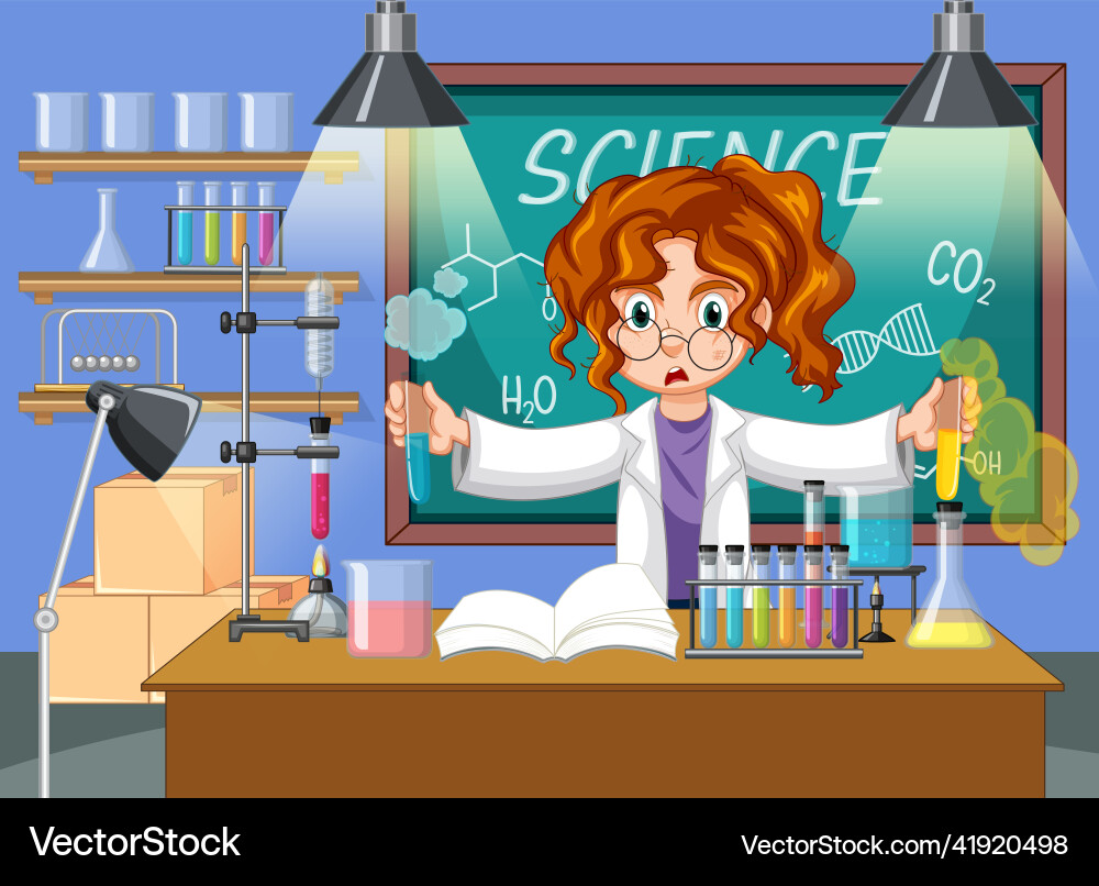 A scientist experiment in the lab A scientist experiment in the lab vector image