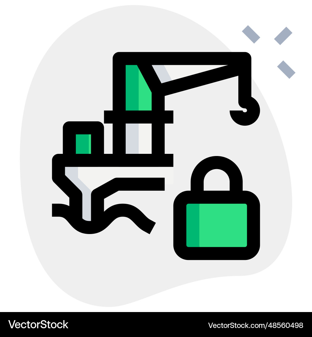 Advance system security in mining crane Vector Image