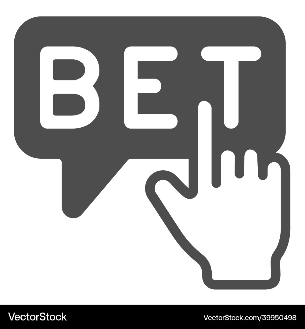 Bet hand pointer click make a solid icon vector image