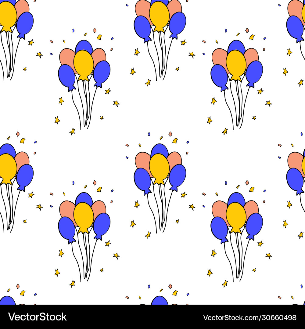 Birthday celebration seamless pattern happy Birthday celebration seamless pattern happy vector image