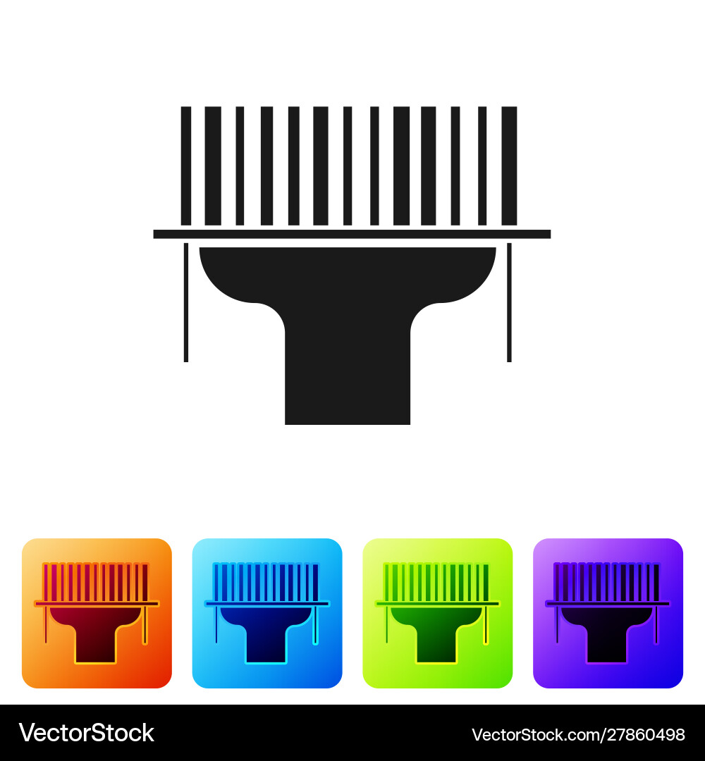 Black scanner scanning bar code icon isolated Black scanner scanning bar code icon isolated vector image