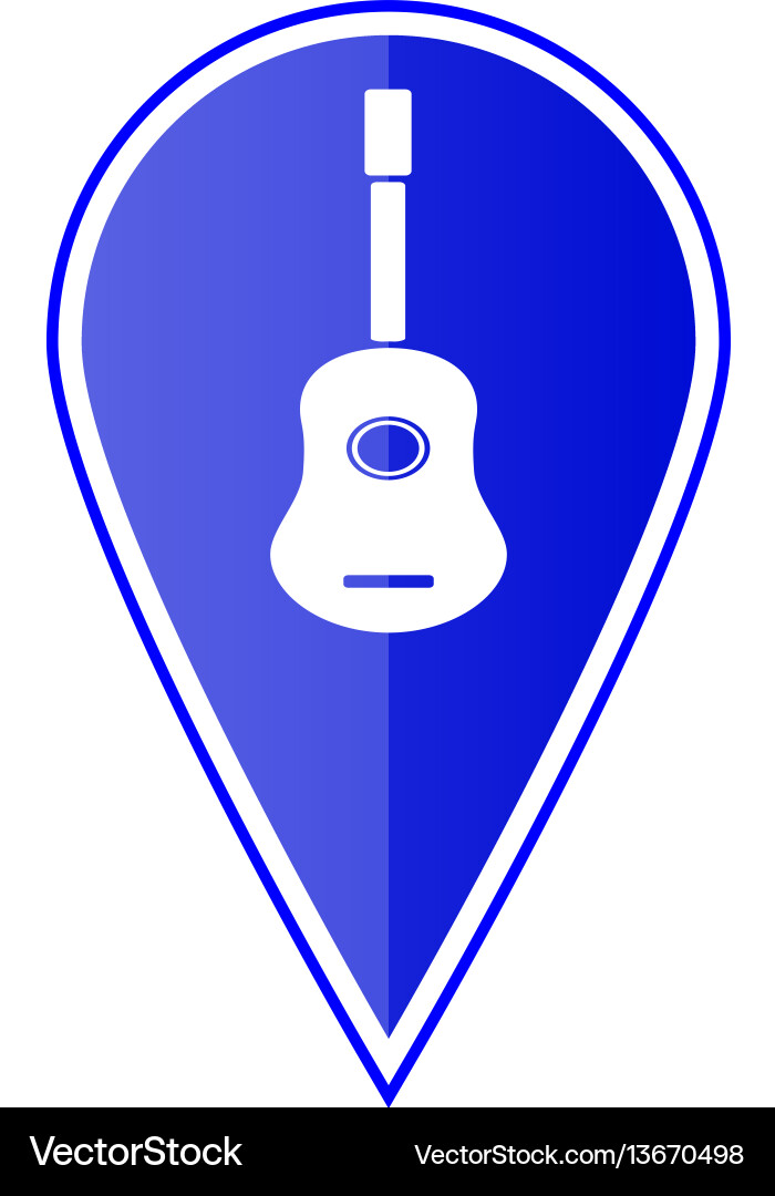 Blue map pointer with guitar Blue map pointer with guitar vector image
