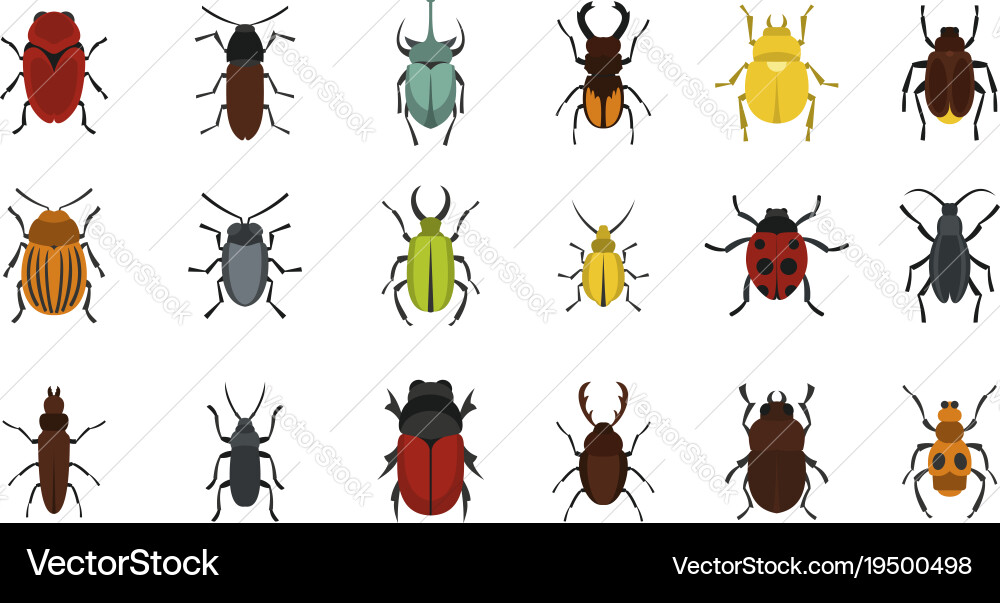 Bugs-Symbol flachen Stil Lizenzfreies Vektorbild