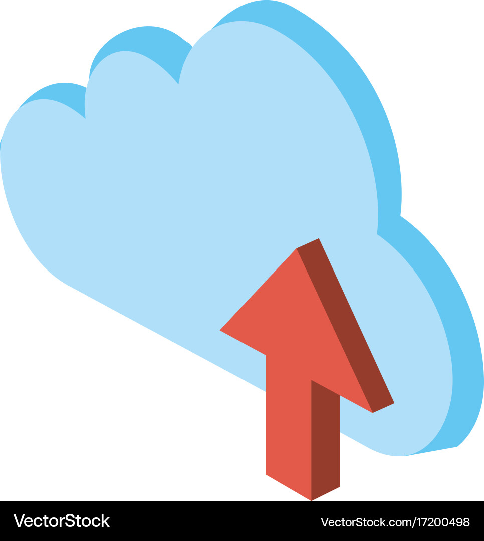 Cloud storage with up arrow icon image Vector Image