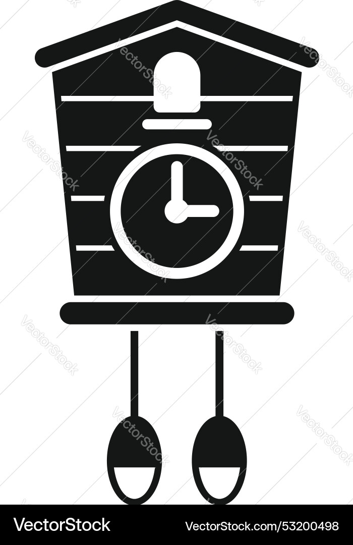 Cuckoo clock showing time on white background vector image