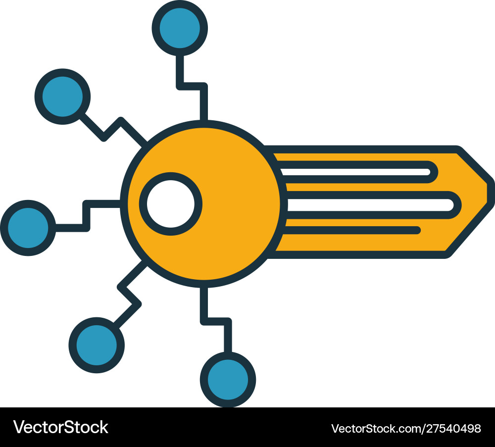 Digital key icon set four elements in different Digital key icon set four elements in different vector image