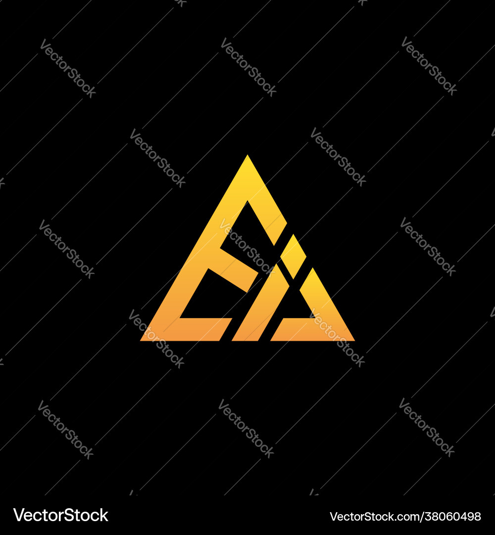 E i monogram initial logo with a yellow triangle E i monogram initial logo with a yellow triangle vector image