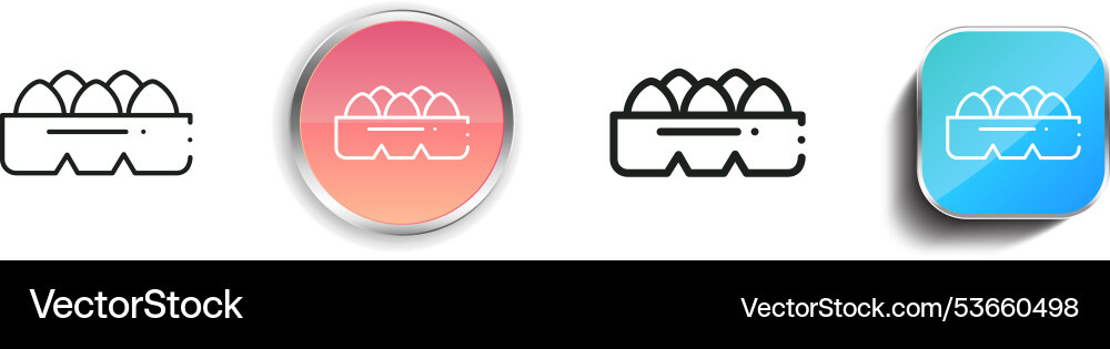 Egg carton icon thin linear regular and button vector image