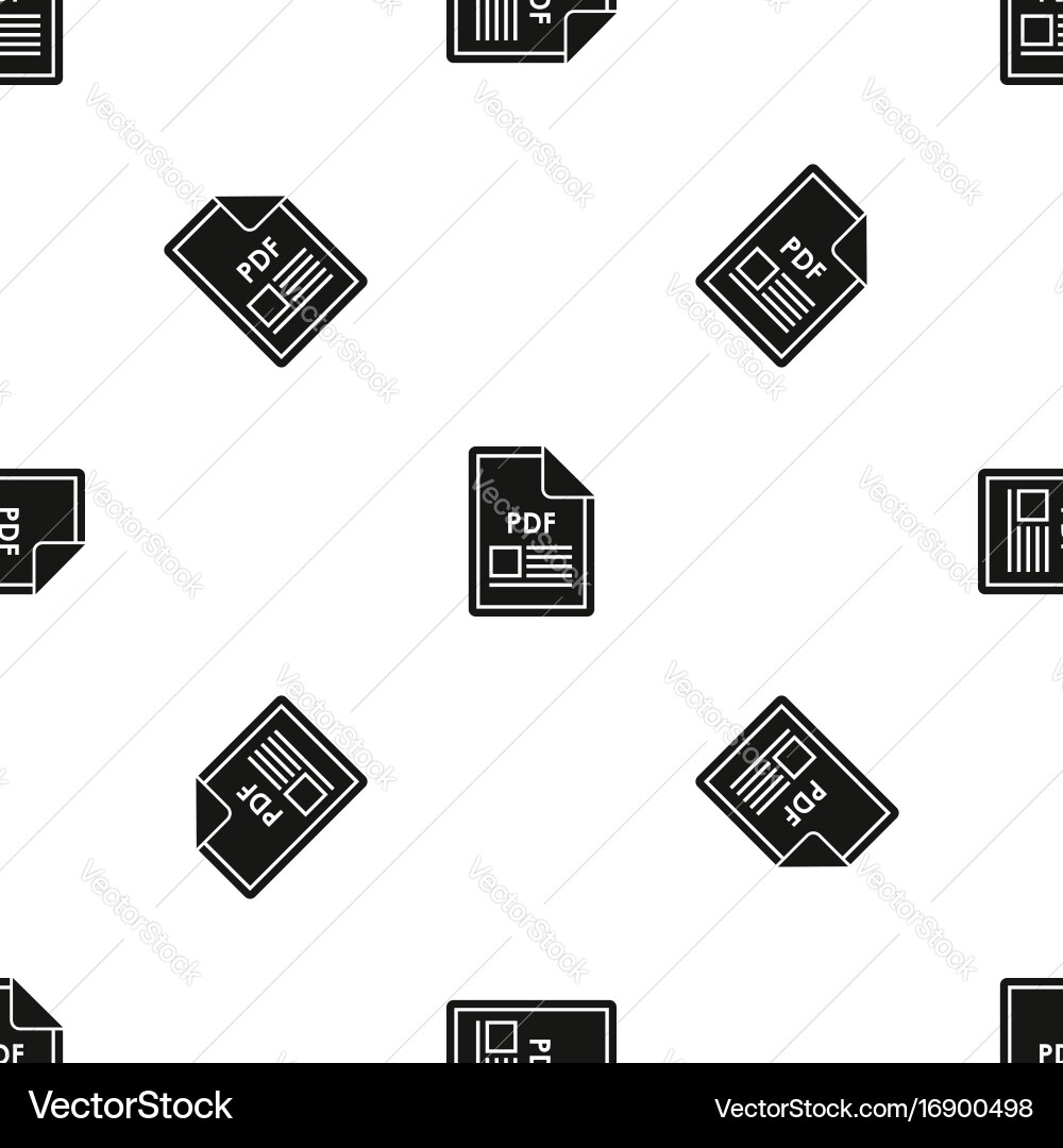 File pdf pattern seamless black Vector Image