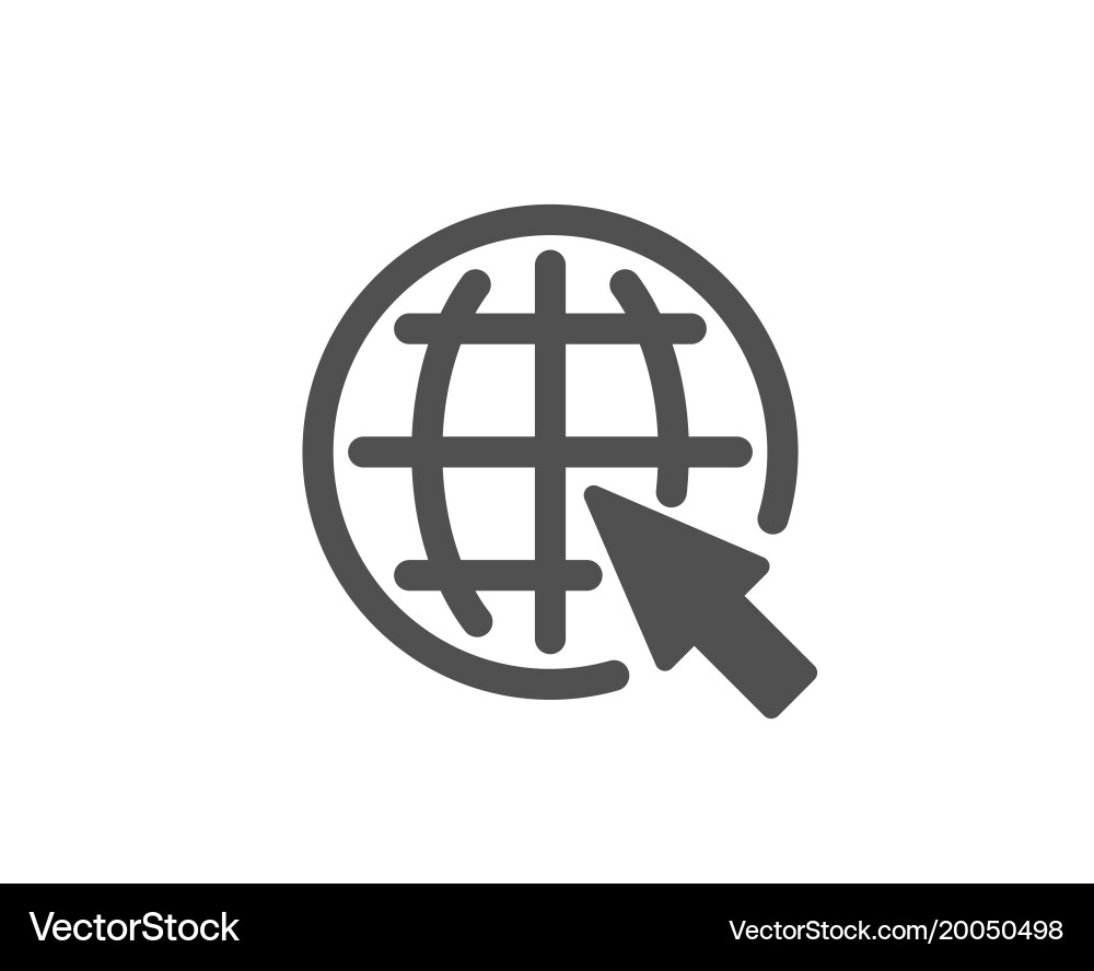Globe with mouse cursor simple icon world sign Vector Image