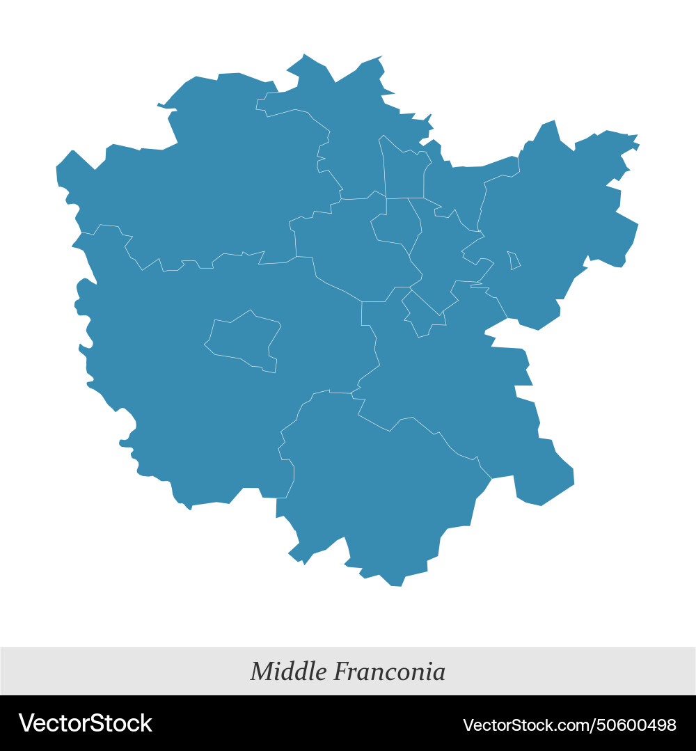 Karte von Mittelfranken ist eine Region in Bavaria Karte von Mittelfranken ist eine Region in Bavaria vektorbild