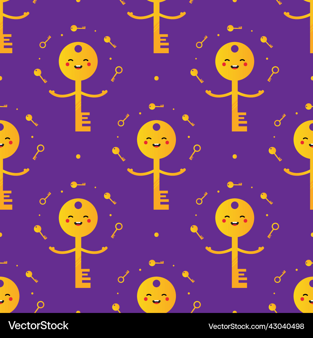 Key character having fun juggling pattern Key character having fun juggling pattern vector image