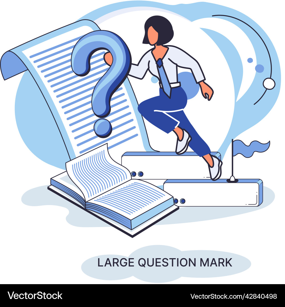 Ladge question mark problem and solution concept Ladge question mark problem and solution concept vector image