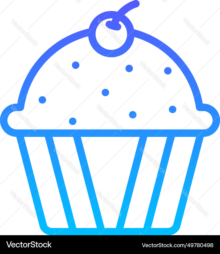 Muffin line gradient icon pictogram symbol visual vector image