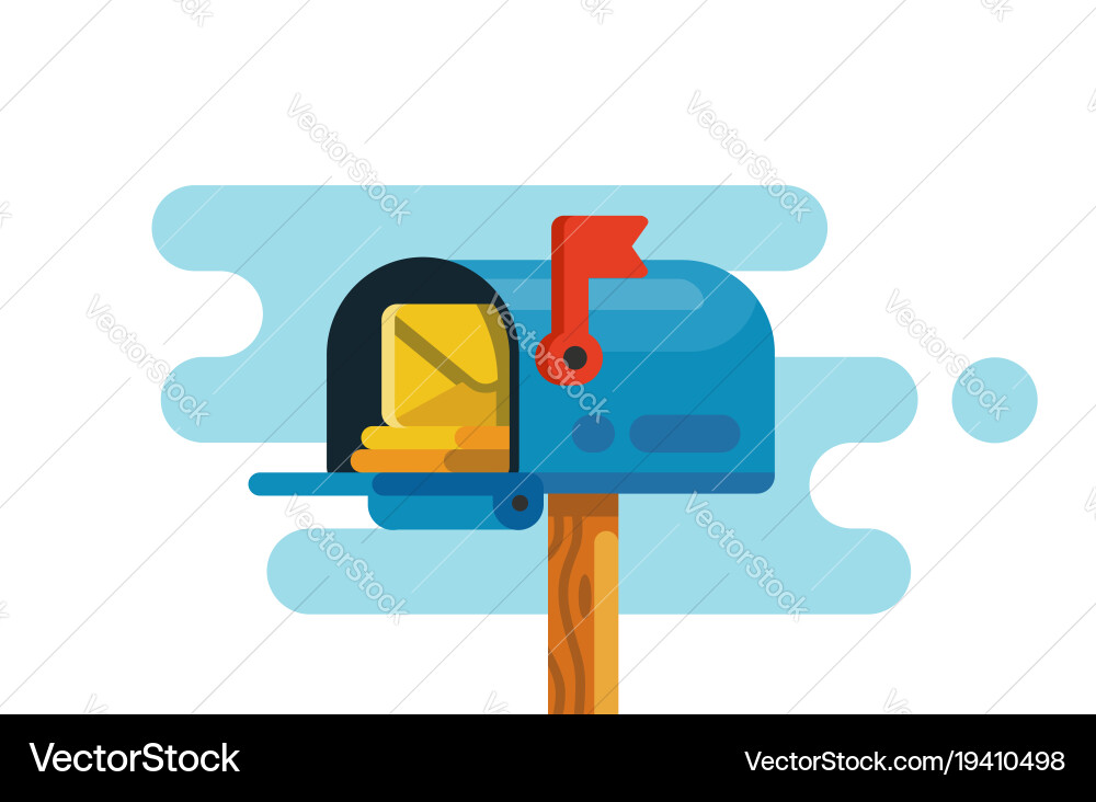 Open mail box with mails vector image