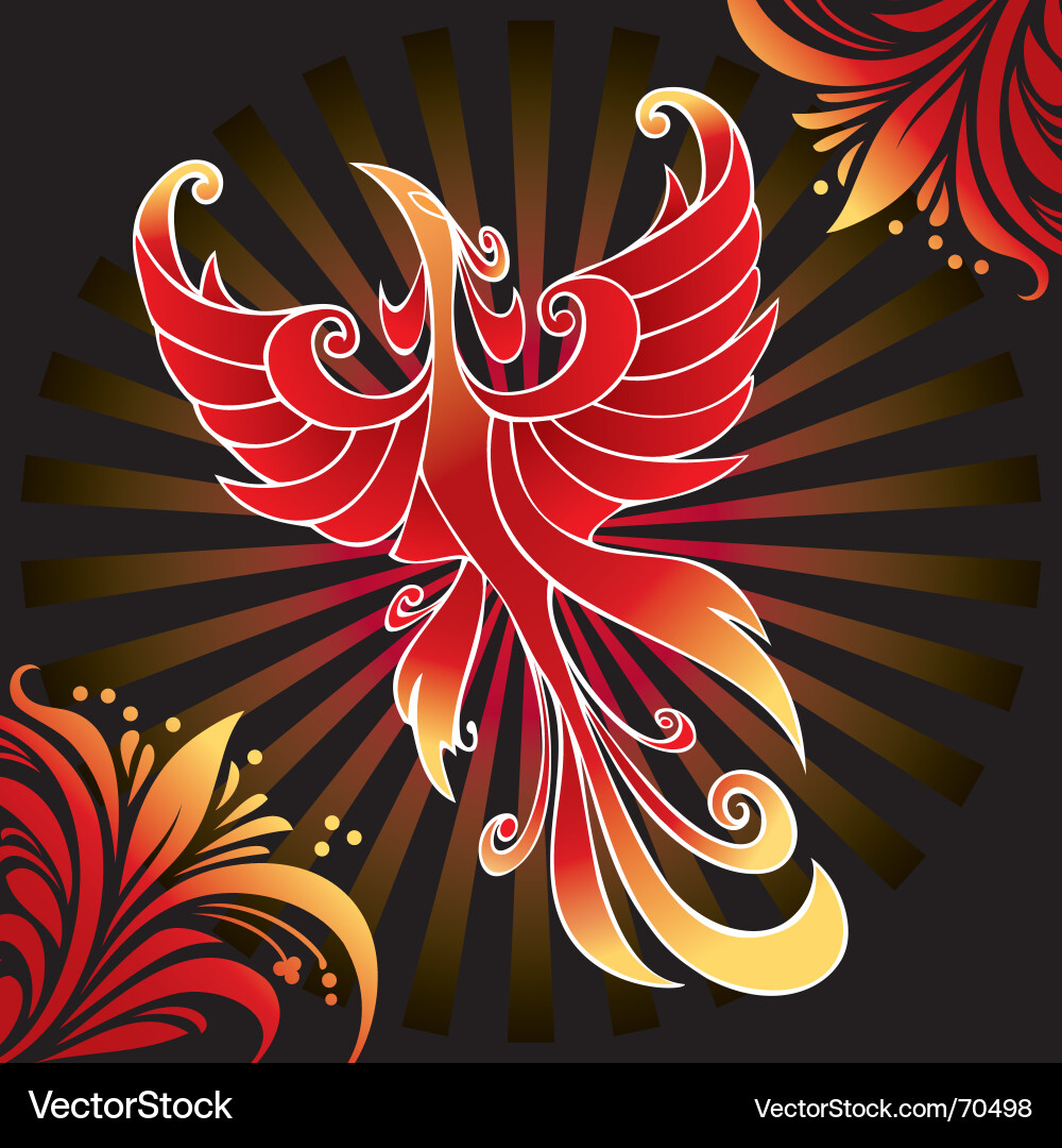 Radiant Firebird Vector Image
