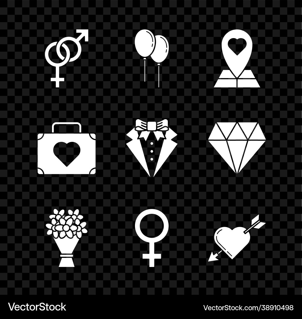 Set gender balloons with ribbon map pointer Set gender balloons with ribbon map pointer vector image