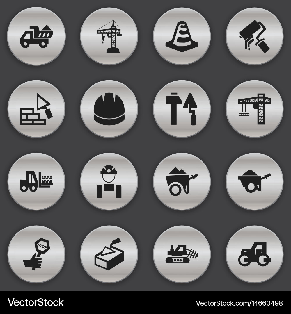 Set of 16 editable structure icons includes vector image