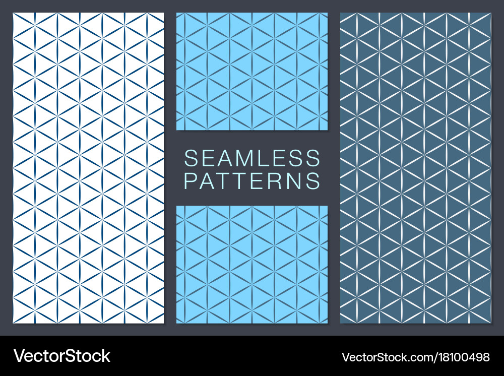Set of minimalist seamless patterns hexagonal vector image