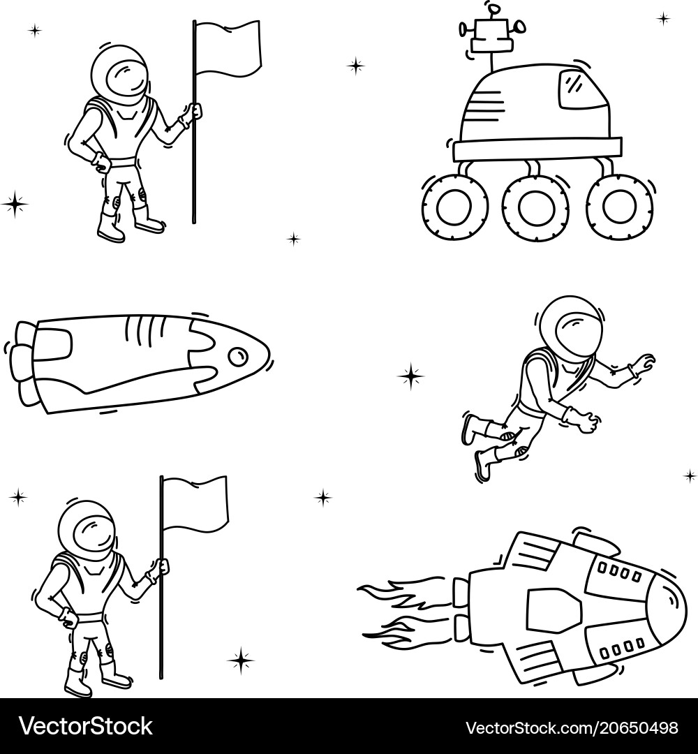 Set of space objects Set of space objects vector image