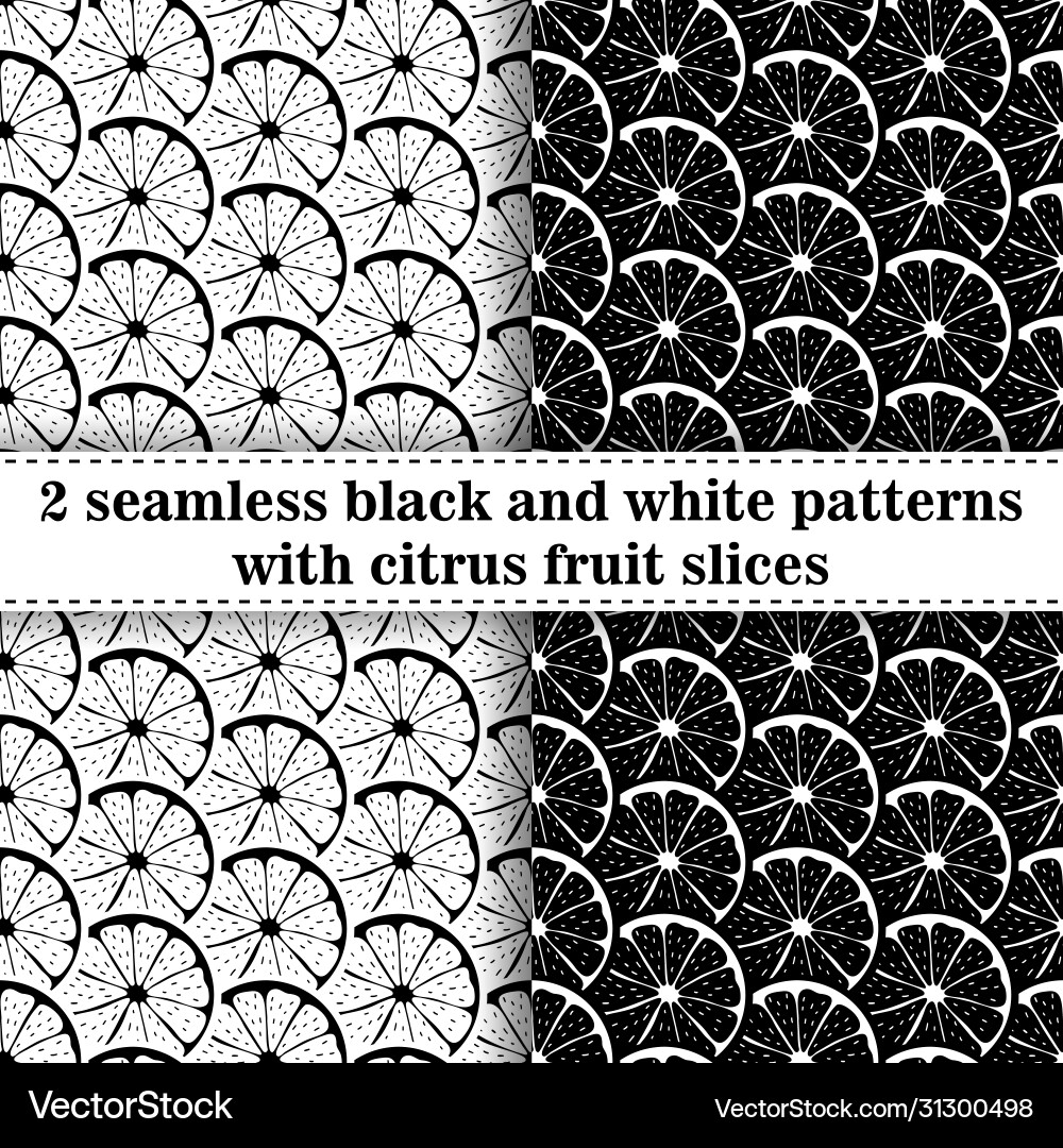 Set seamless pattern with sliced pieces Vector Image