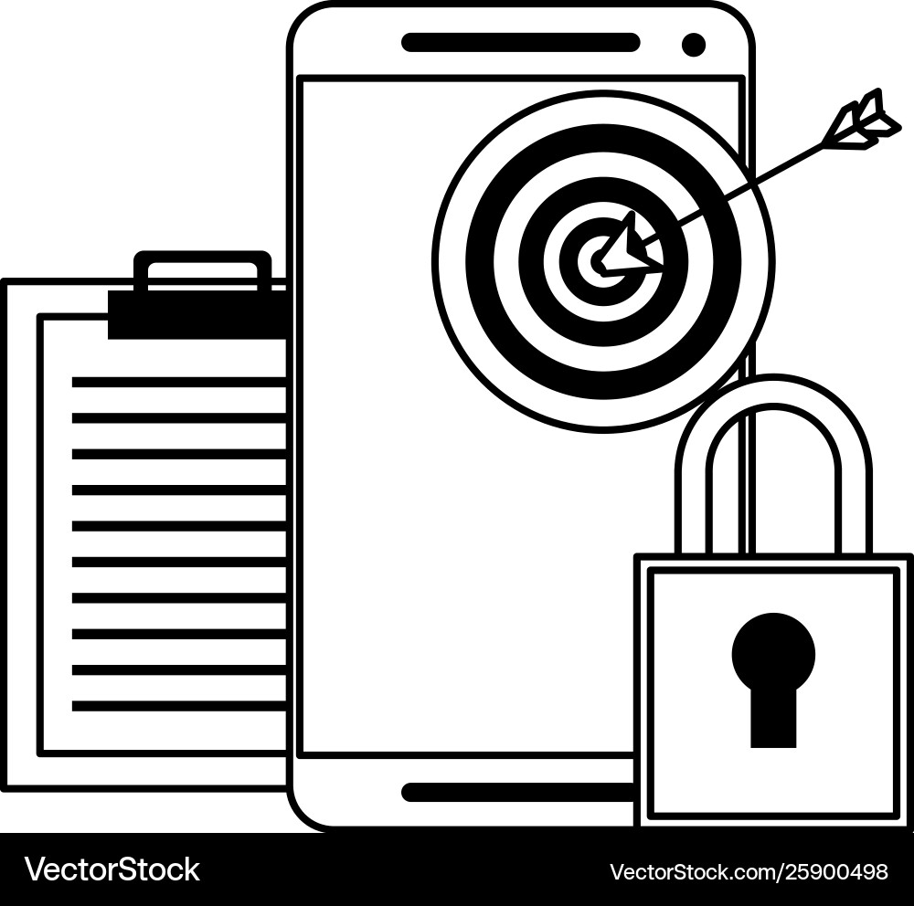 Smartphone with target darboad on screen vector image