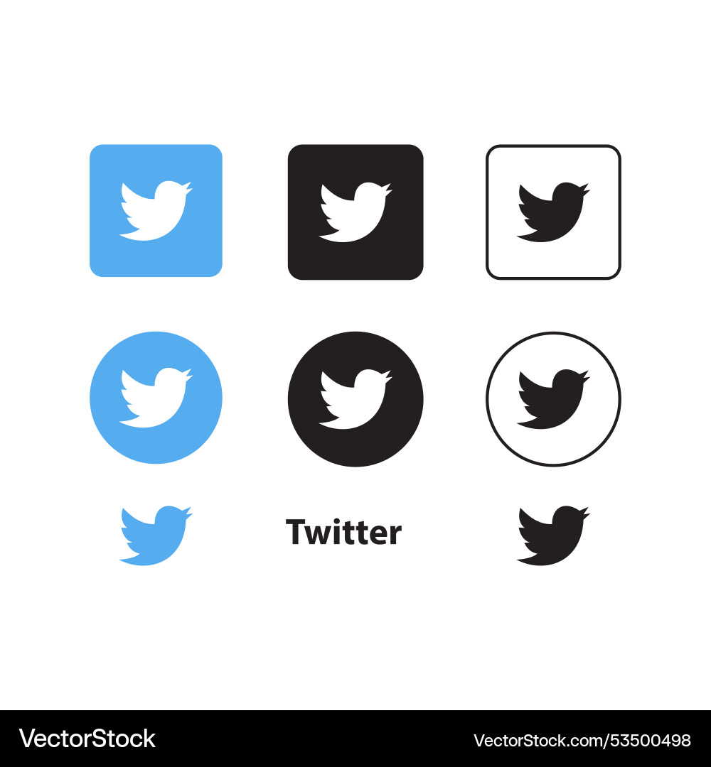Social media icons twitter Royalty Free Vector Image
