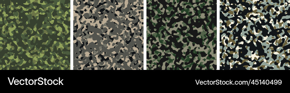4 camouflage background set pattern design 4 camouflage background set pattern design vector image