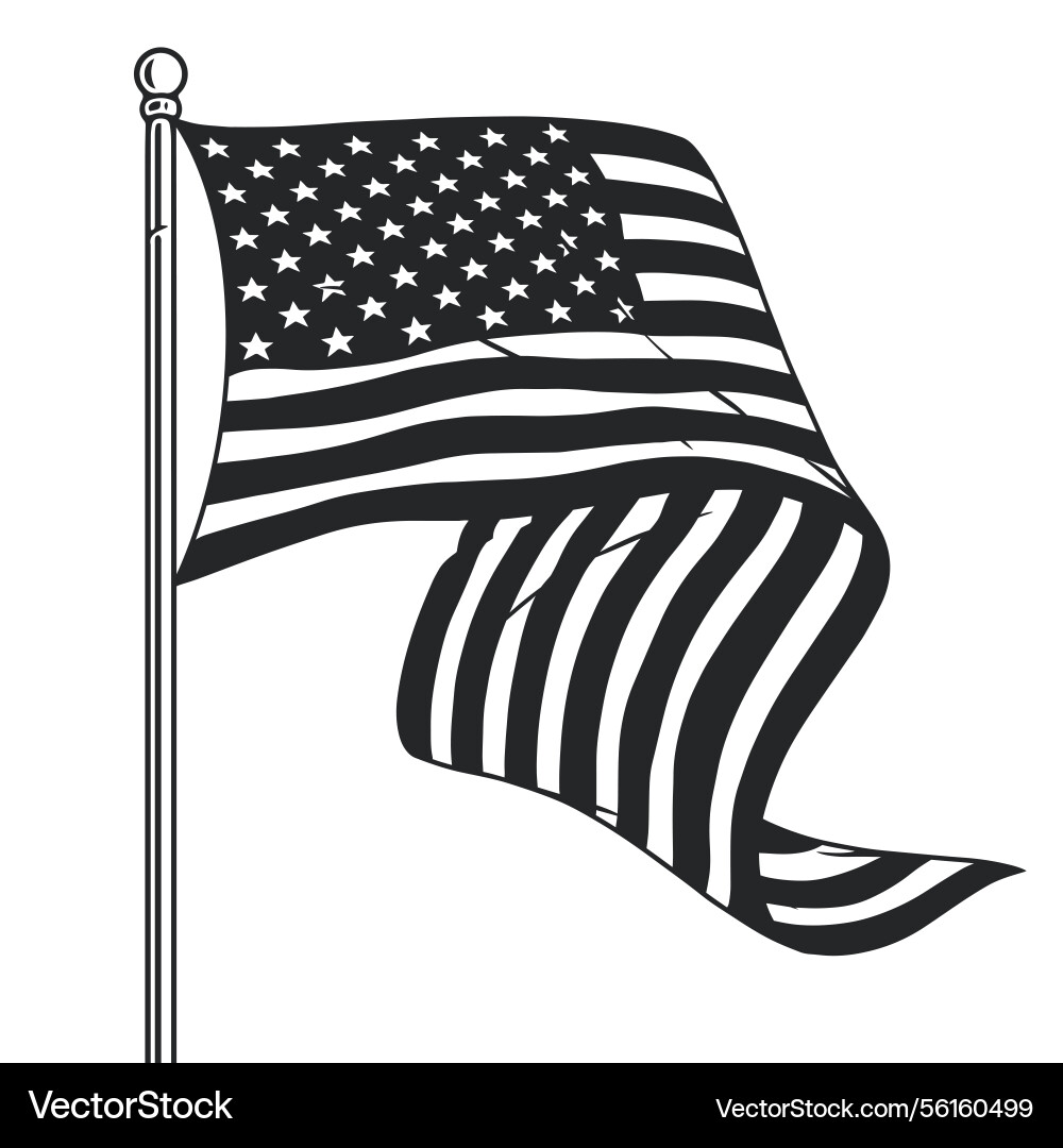 Amerikanische Flagge waving in der Brise im Freien Amerikanische Flagge waving in der Brise im Freien vektorbild