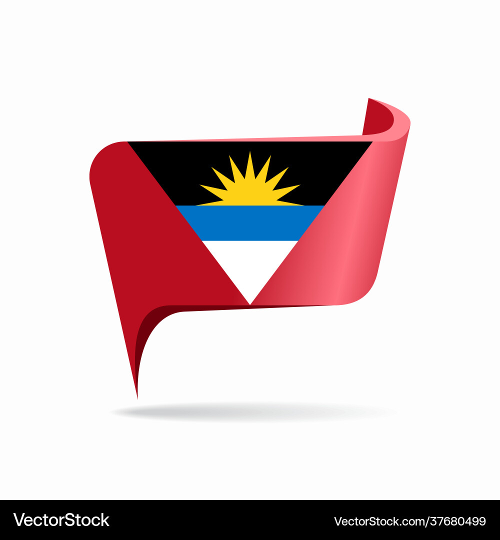 Antigua and barbuda flag map pointer layout Antigua and barbuda flag map pointer layout vector image