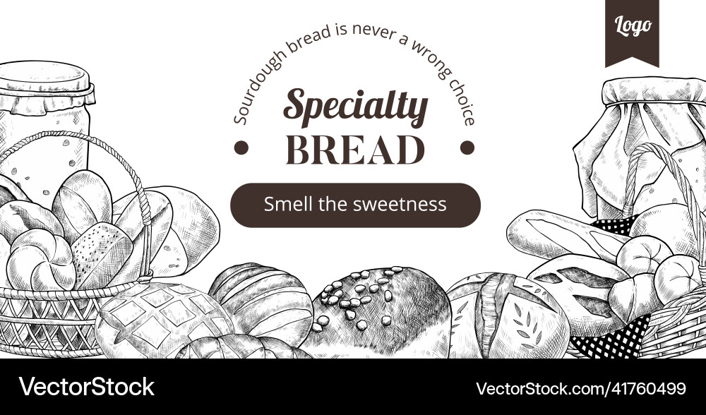 Billboard template with sourdough conceptsketch Vector Image