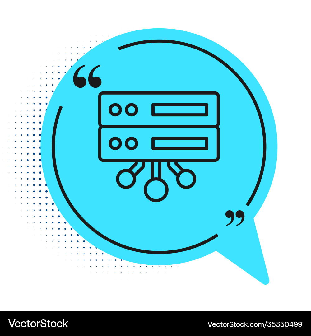 Black line server data web hosting icon isolated Black line server data web hosting icon isolated vector image